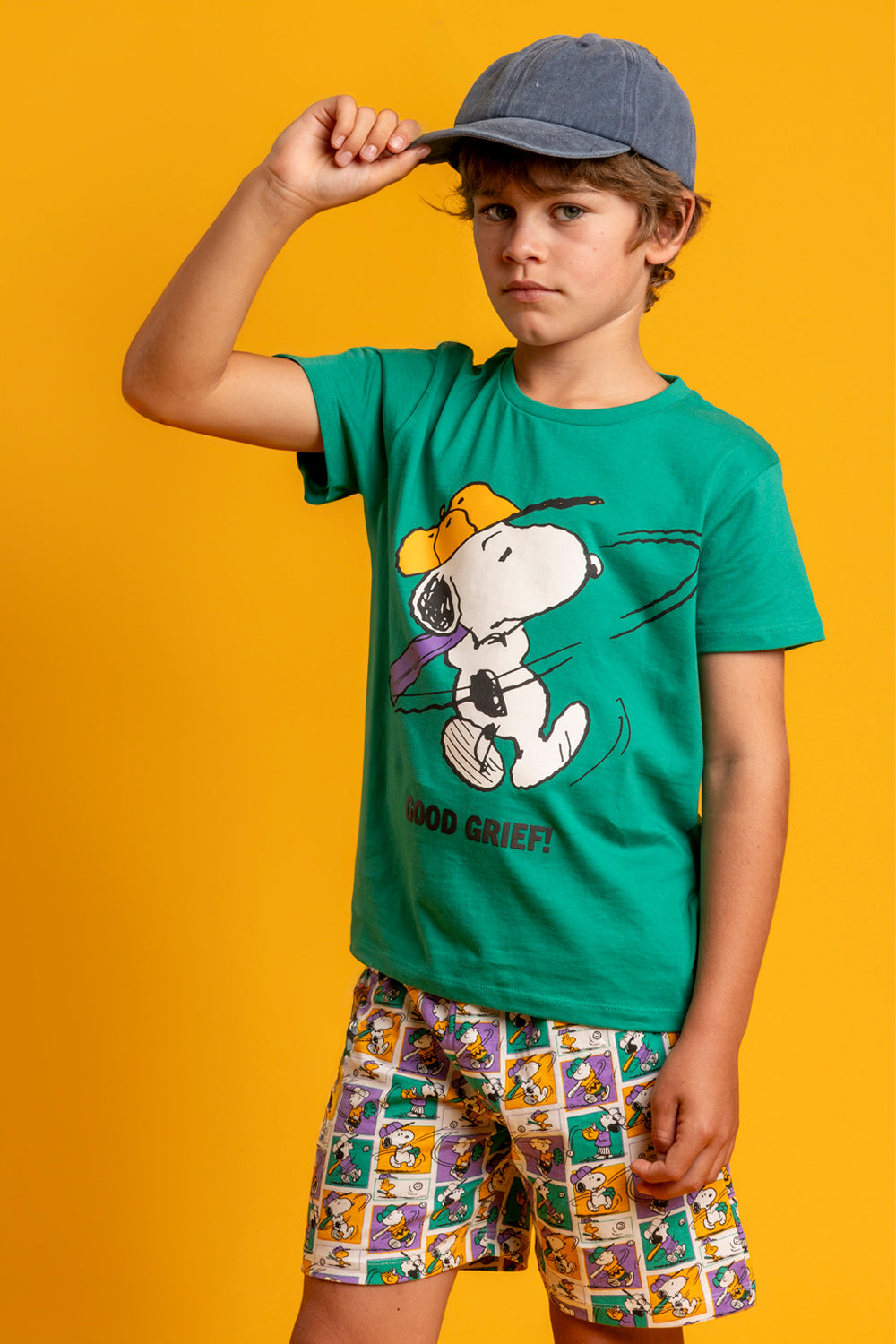 Pigiama estivo bambino con t-shirt Snoopy Admas