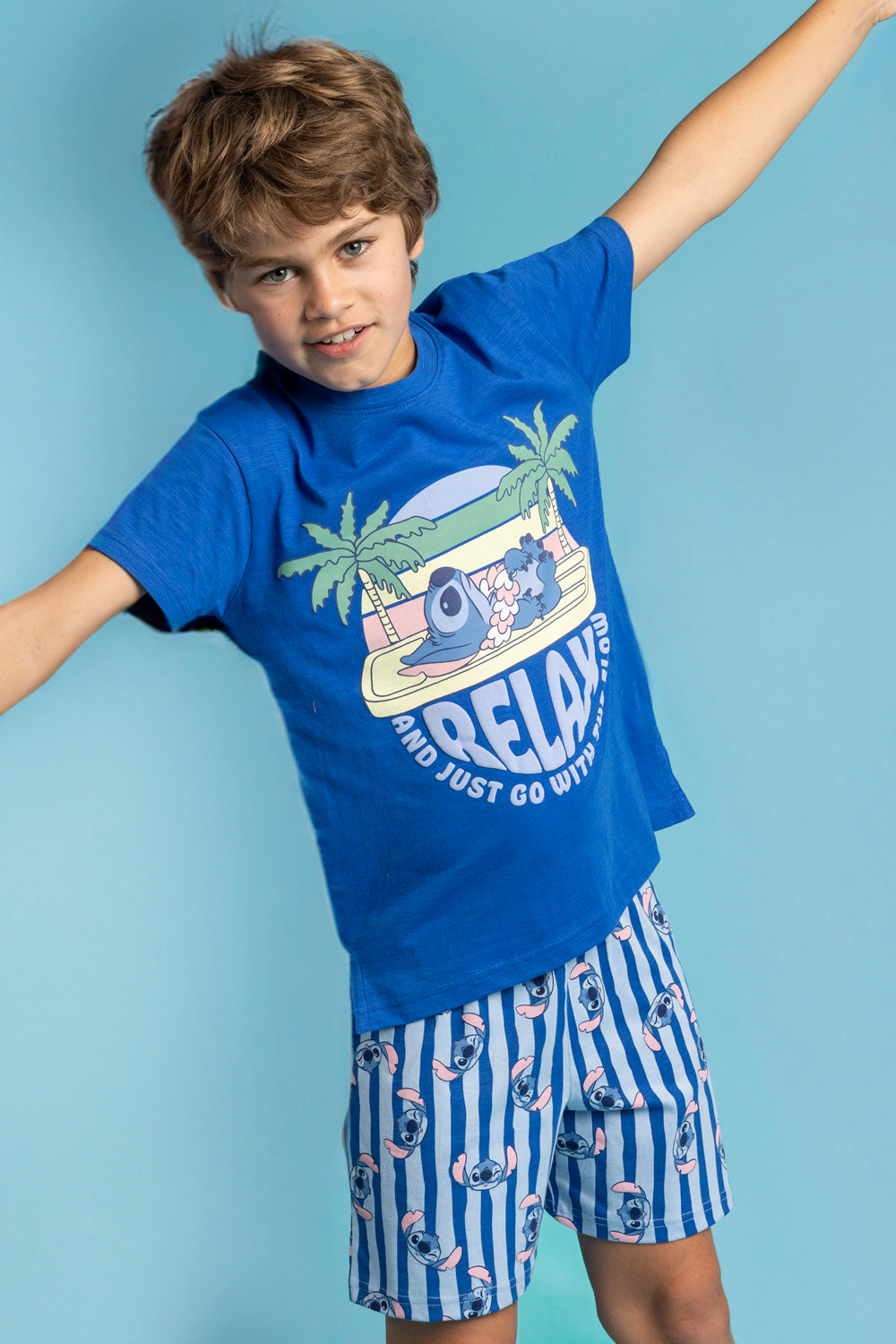 Pigiama estivo bambino con t-shirt Lilo e Stitch Admas