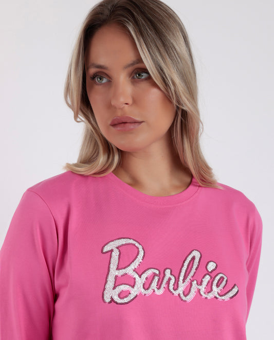 Pigiama donna invernale rosa Barbie