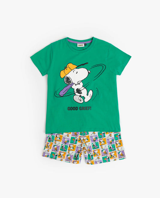Pigiama estivo bambino con t-shirt Snoopy Admas