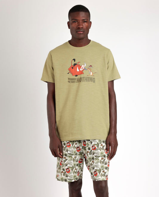 Pigiama estivo uomo T-shirt e pantaloncino Timon e Pumbaa Admas