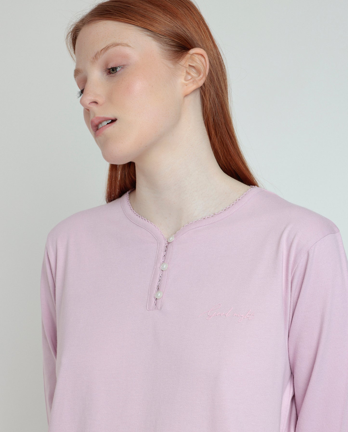 Pigiama estivo donna manica lunga e pantalone glicine Admas