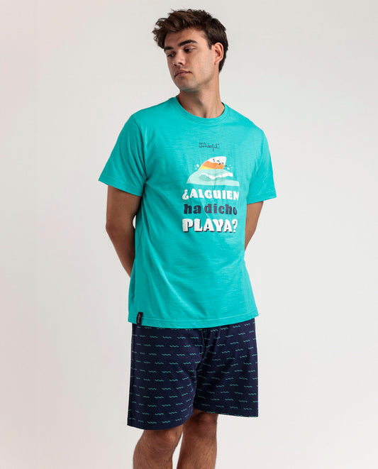Pigiama estivo uomo T-shirt e pantaloncino Playa Admas