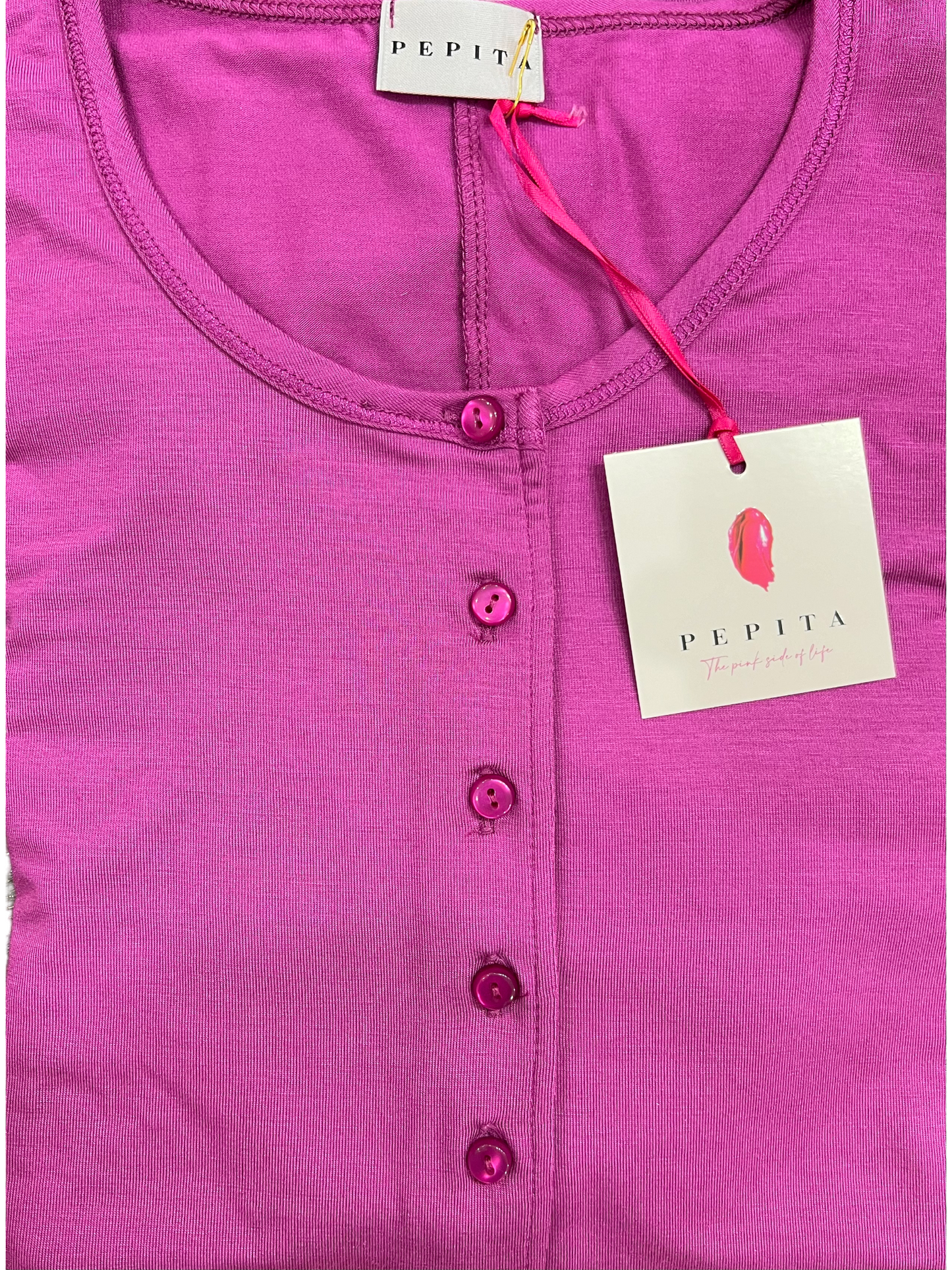 Camicia da notte con bottoni e pizzo Pepita