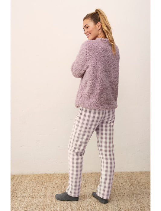 Pigiama invernale donna in coral glicine Promise