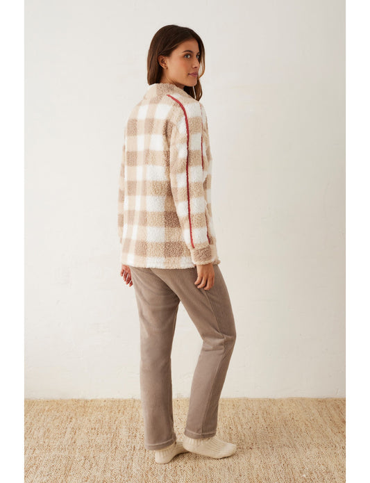 Pigiama donna invernale in coral beige Promise