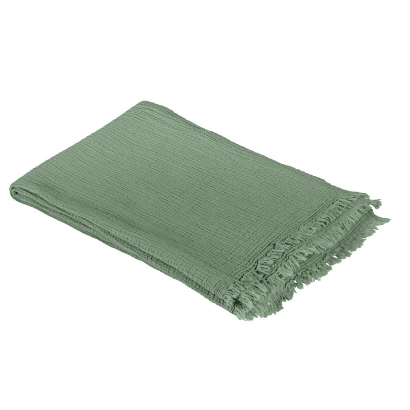 Copriletto Criss Cross con frange Fazzini