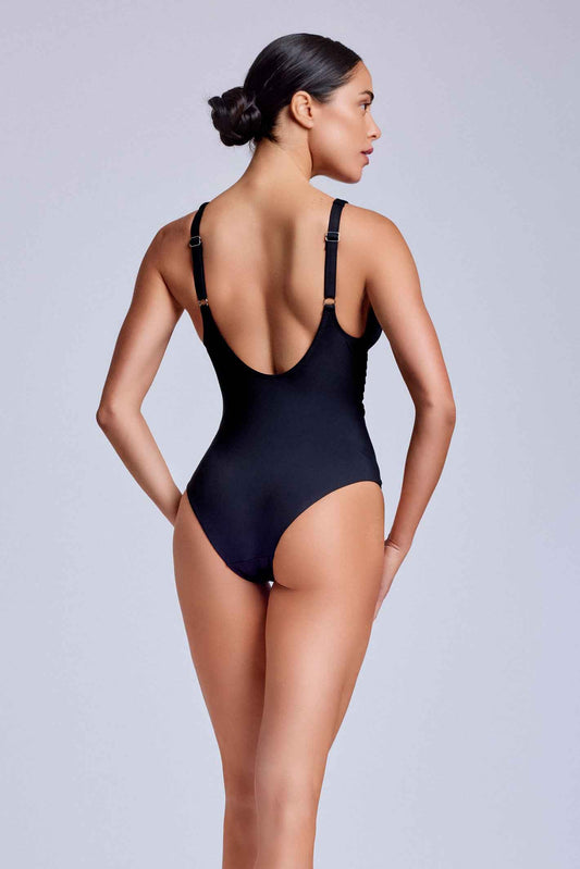 Costume intero nero con spalline regolabili David