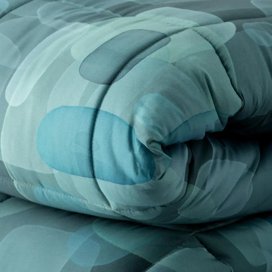 Trapunta Acqua in raso stampa Acquamarina Reever