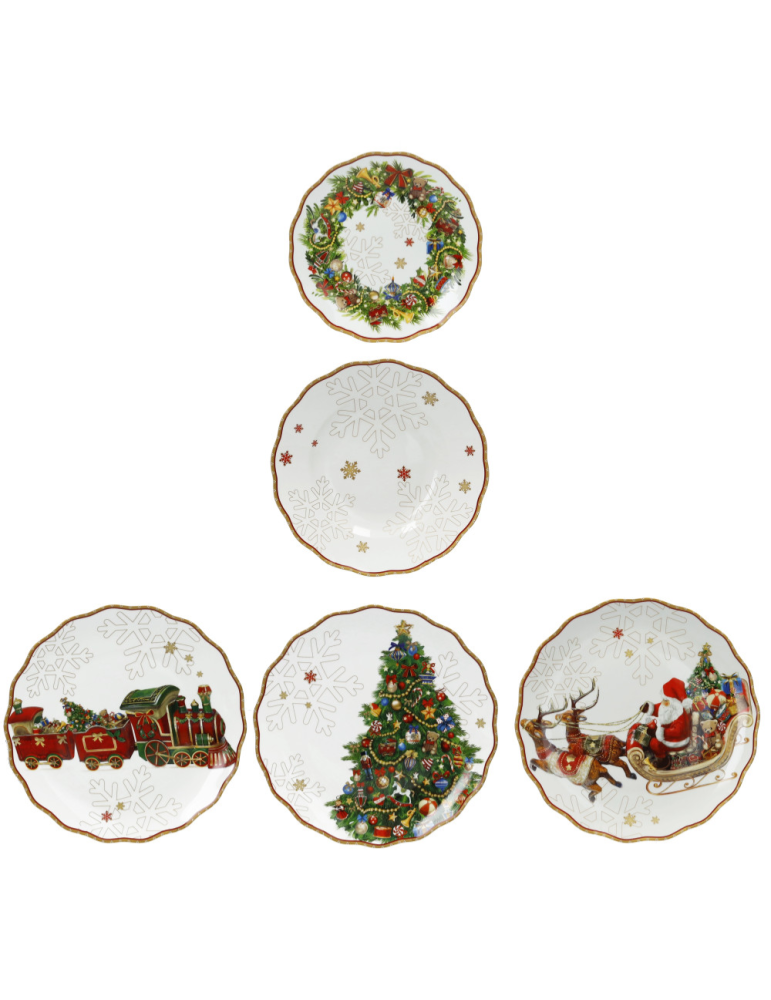 Set Piatti 18 pz Christmas Porcellana Brandani