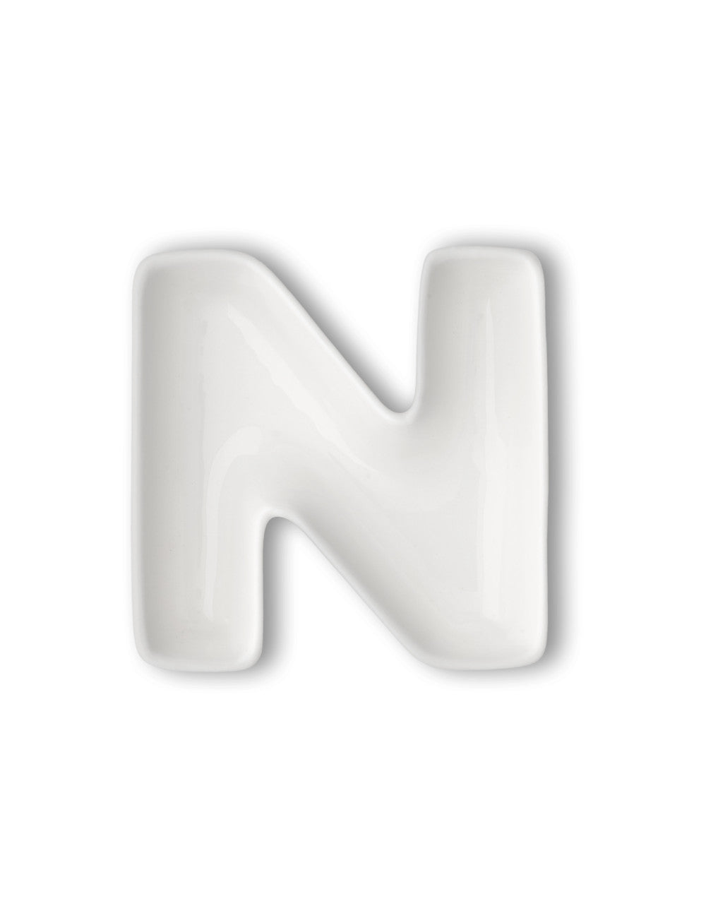 Decorazione Lettera N in porcellana Brandani