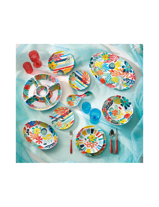 Set piatti 18 pz Thaiti in melamina Brandani