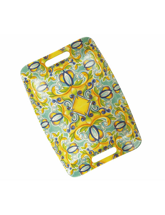 Vassoio Citrus Giallo con decori Melamina Brandani