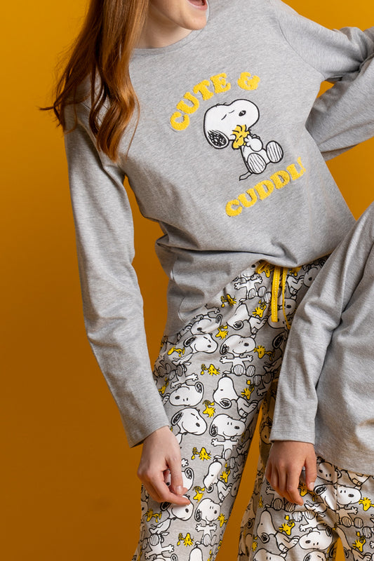 Pigiama donna invernale Snoopy cute and cuddly