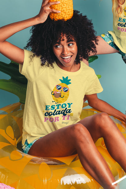 Pigiama estivo donna t-shirt e pantaloncino Ananas Admas