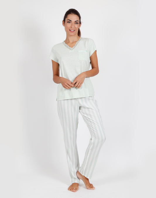 Pigiama estivo donna t-shirt e pantalone righe Admas