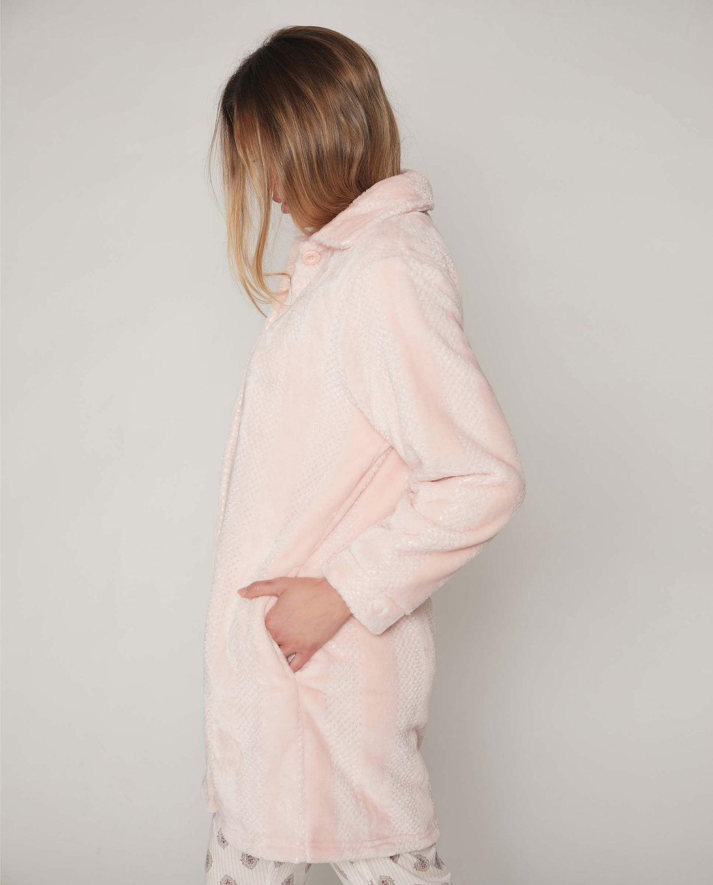 Vestaglia donna invernale pile rosa Admas