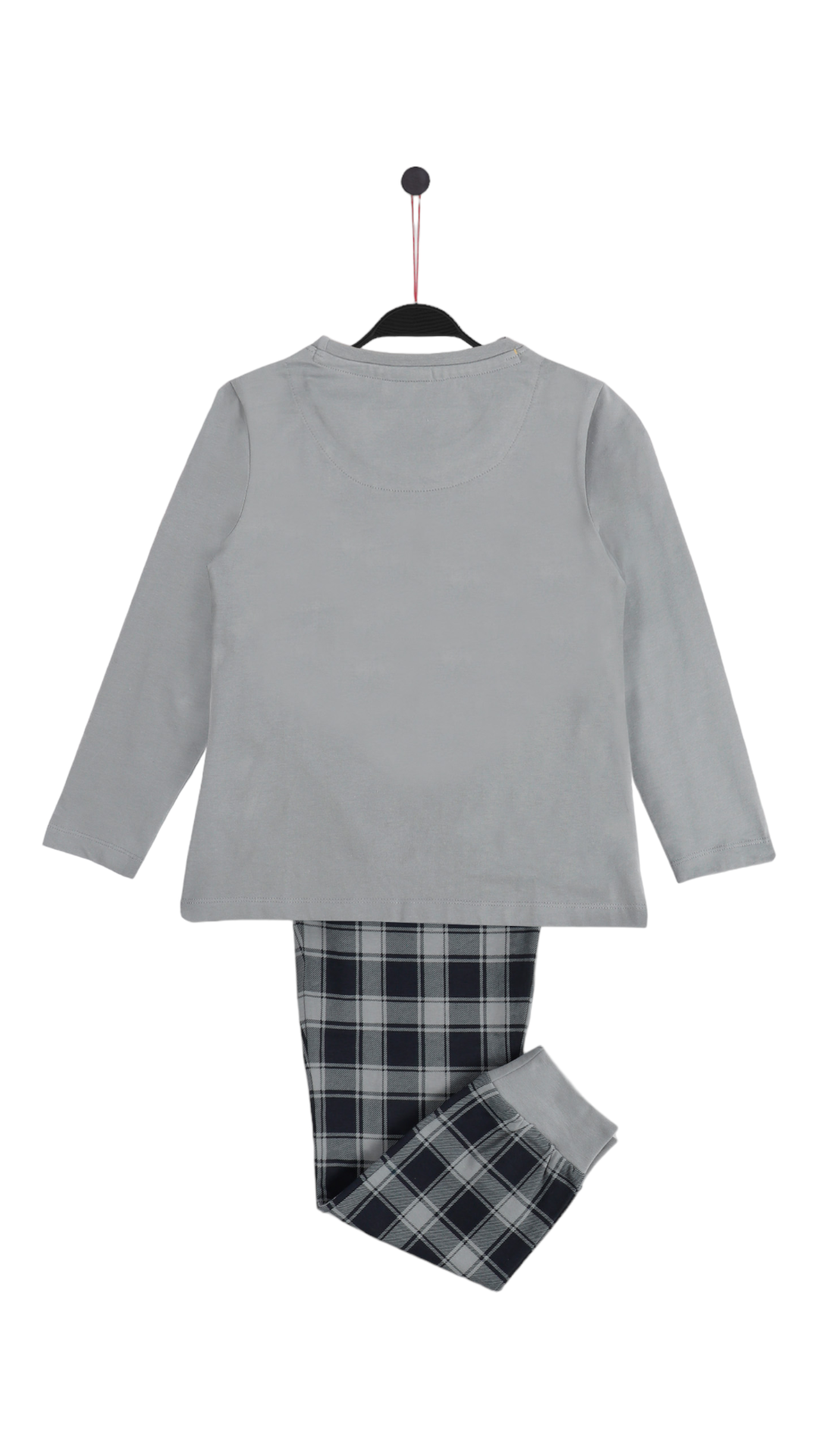 Pigiama invernale bambina Disney grigio con pantalone a quadri  Admas