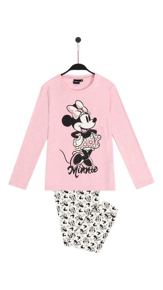 Pigiama invernale bambina rosa Disney Minnie Admas