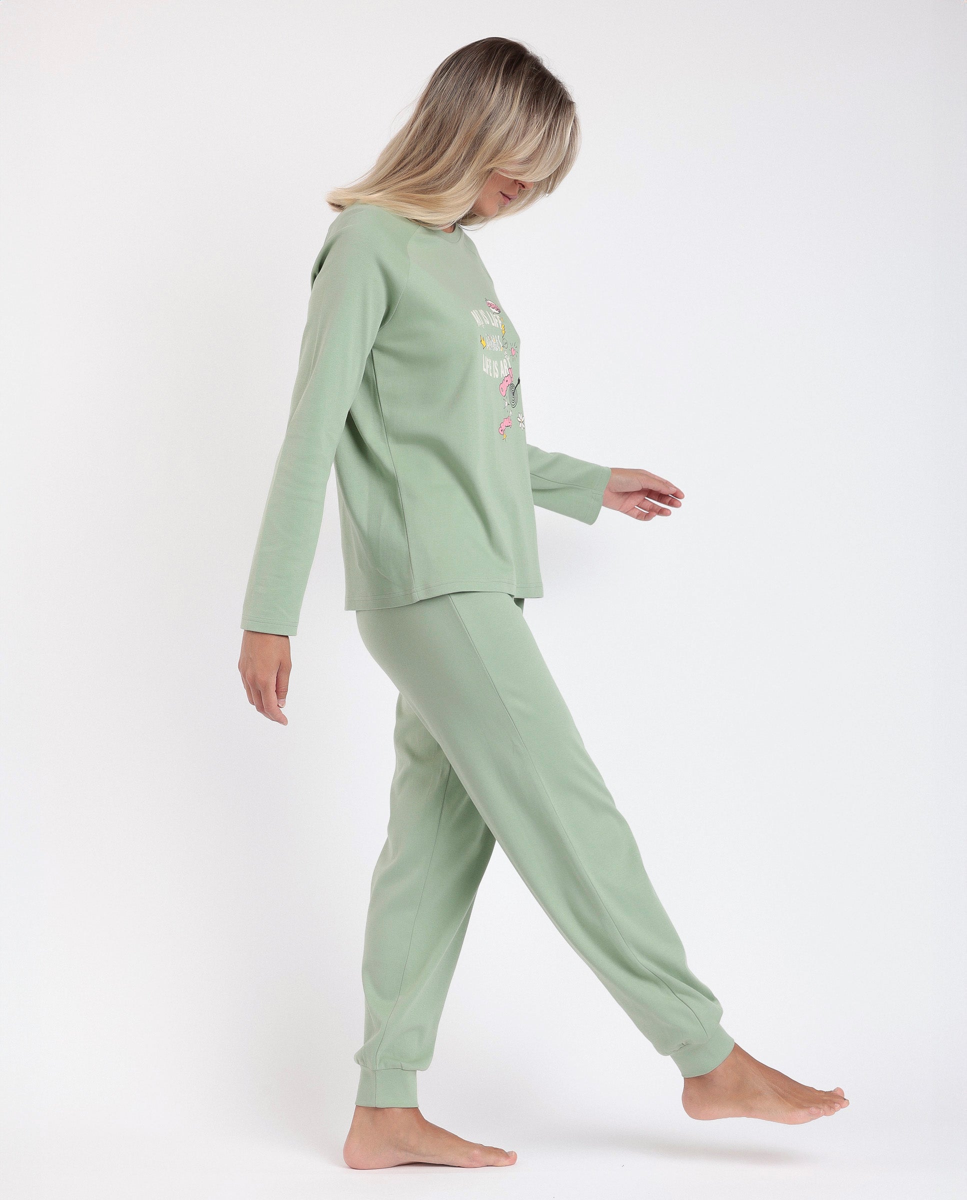 Women'secret Pijama Largo Teddy Grey Pigiama, Verde, M Donna Women'secret Pijama Largo Teddy Grey Pigiama, Verde, M Donna
