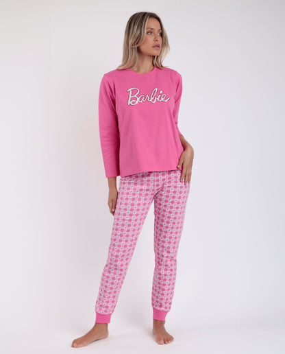 Pigiama donna invernale rosa Barbie