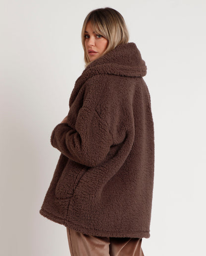 Vestaglia donna invernale pile marrone Admas