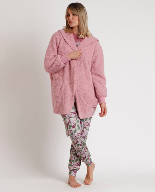 Vestaglia donna invernale pile rosa Admas