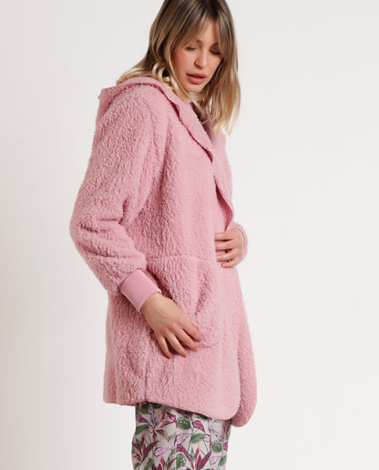 Vestaglia donna invernale pile rosa Admas