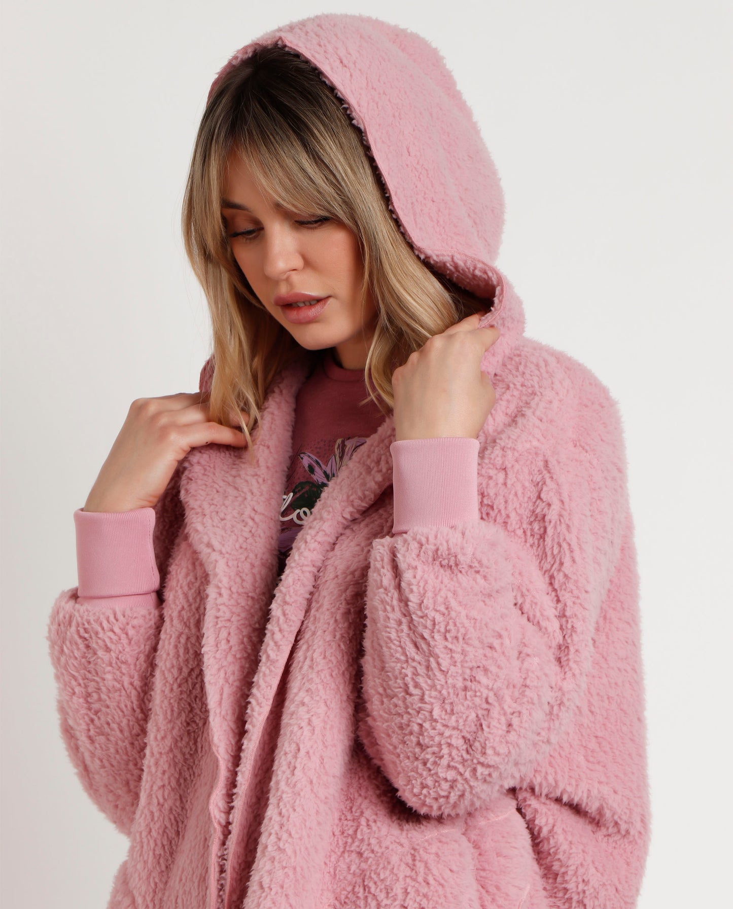 Vestaglia donna invernale pile rosa Admas