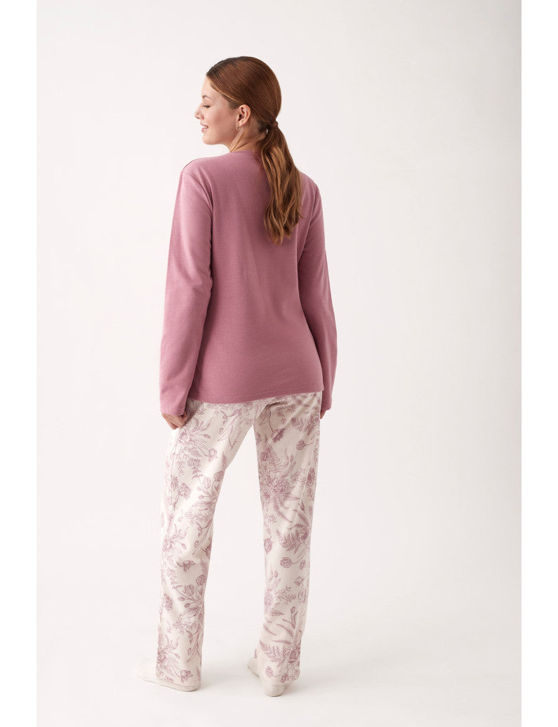 Pigiama 3 Pezzi Donna Invernale Floreale Promise