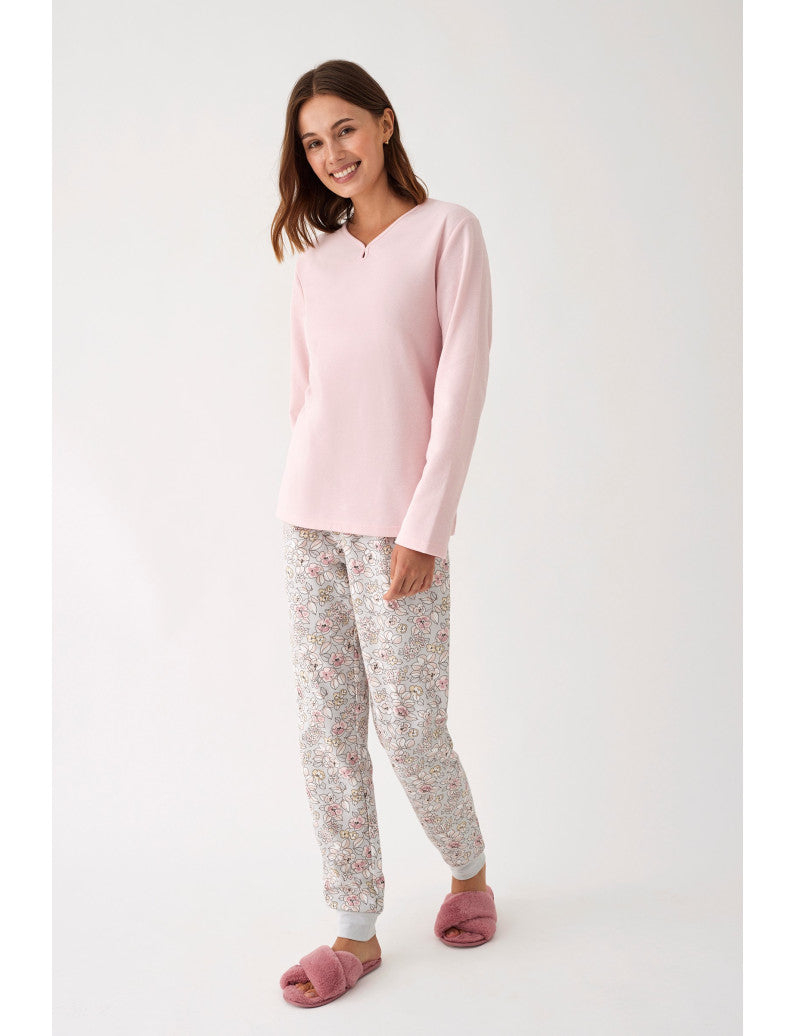 Pigiama 3 Pezzi Donna Invernale Floreale Promise