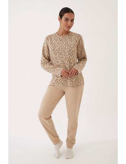 Pigiama Donna Invernale Maculato Beige Promise