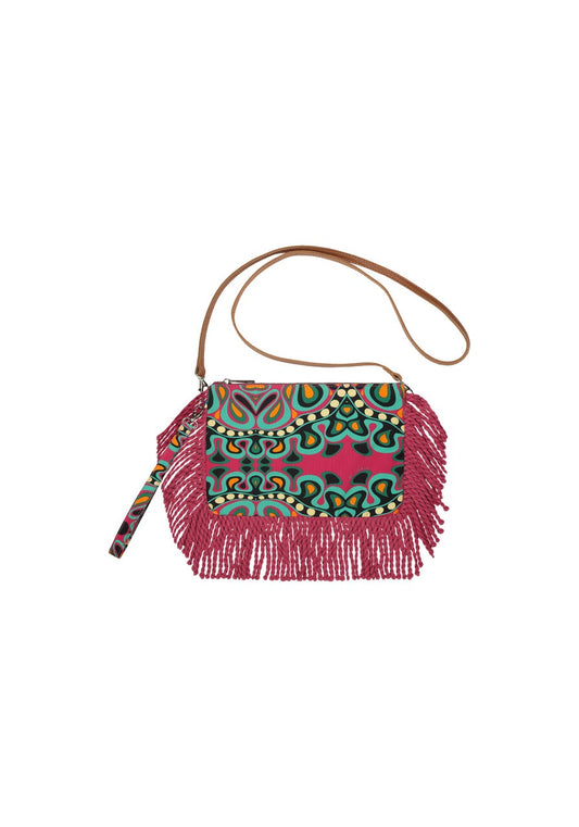 Borsa tracolla con frange multicolore Miss Bikini