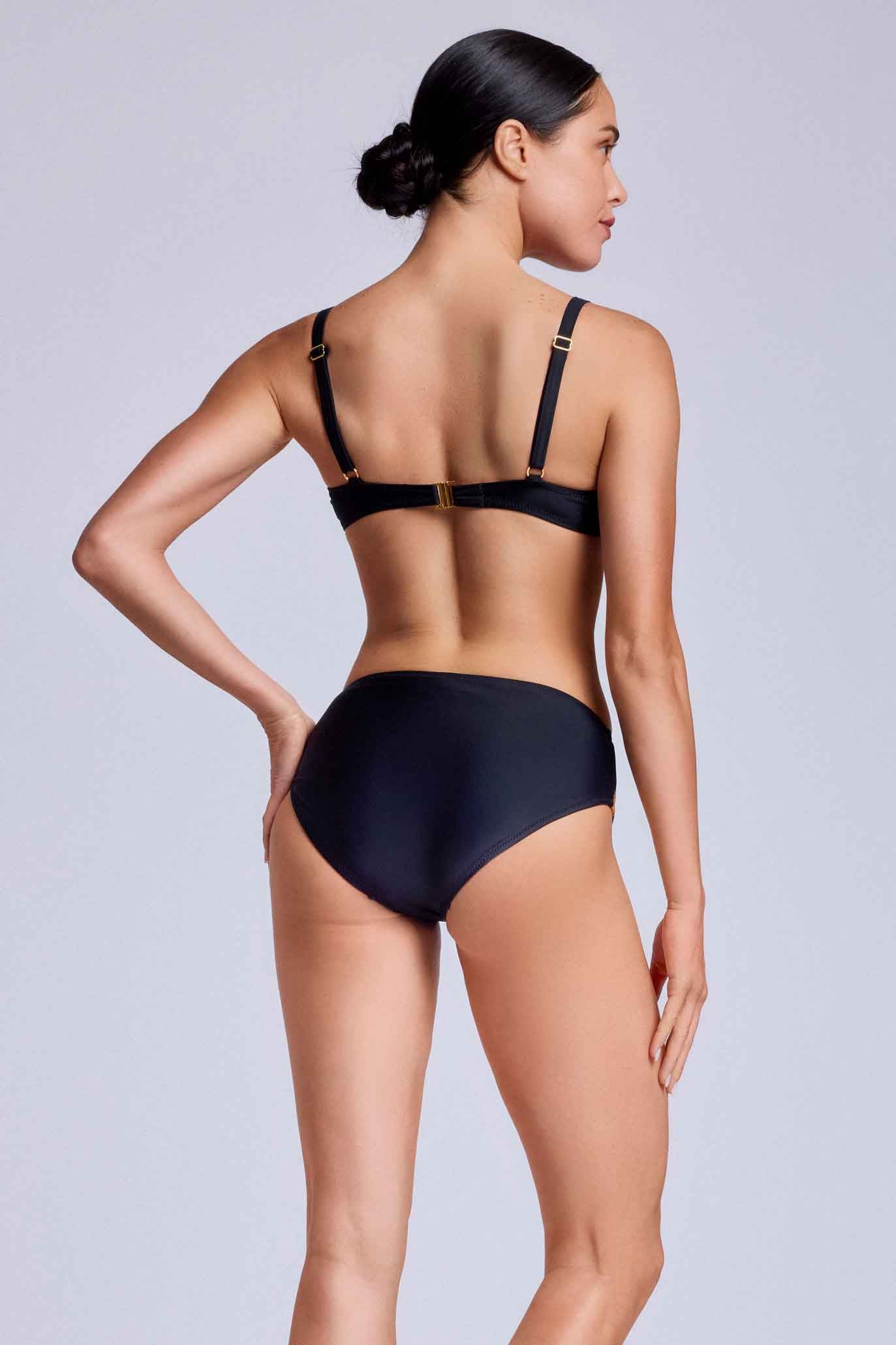 Bikini e culotte fondo nero con dettagli geometrici David