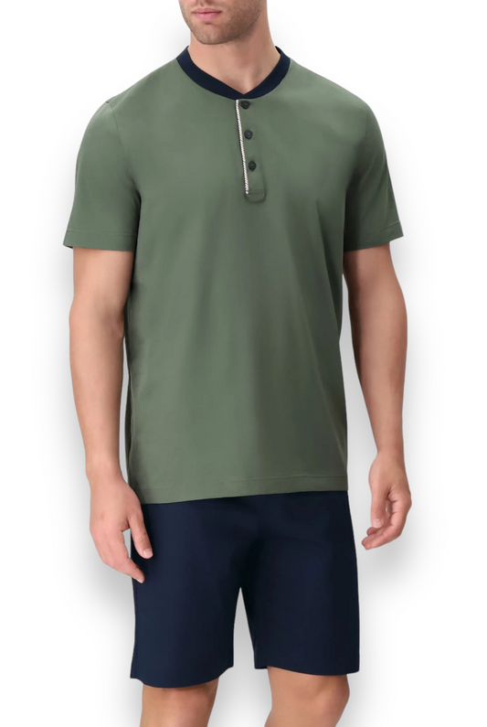 Pigiama uomo corto con T-Shirt verde Perofil