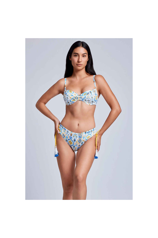 Bikini con allacciatura al collo e slip Nocciola Vacanze Italiane