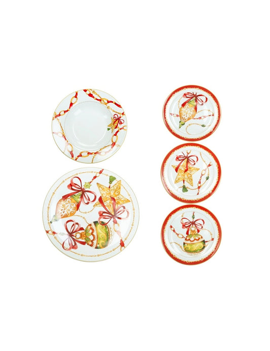 Set piatti 18 pz Gioco di Luci Porcellana Brandani