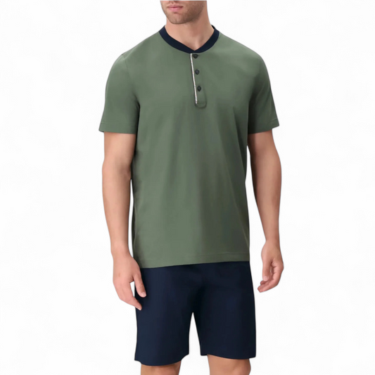 Pigiama uomo corto con T-Shirt verde Perofil