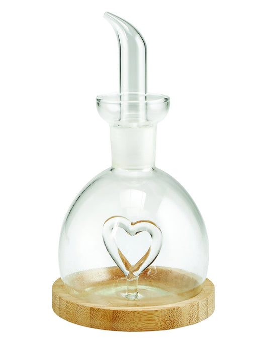 Oliera Love Vetro con base bamboo naturale