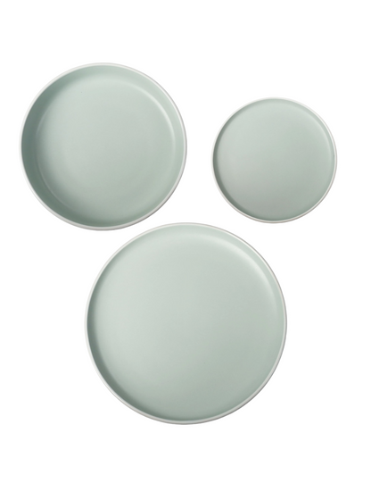 Set Piatti 18 pz Fusion Verde Salvia Stoneware Brandani