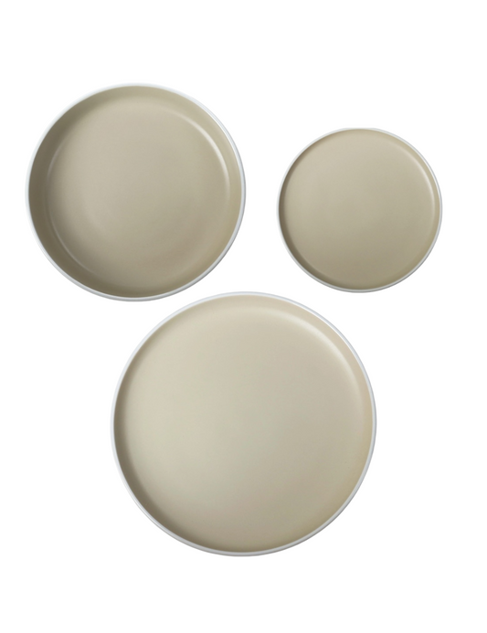 Set Piatti 18 pz Fusion Verde Sabbia Stoneware Brandani