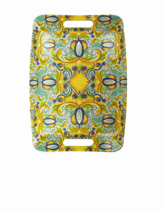 Vassoio Citrus Giallo con decori Melamina Brandani
